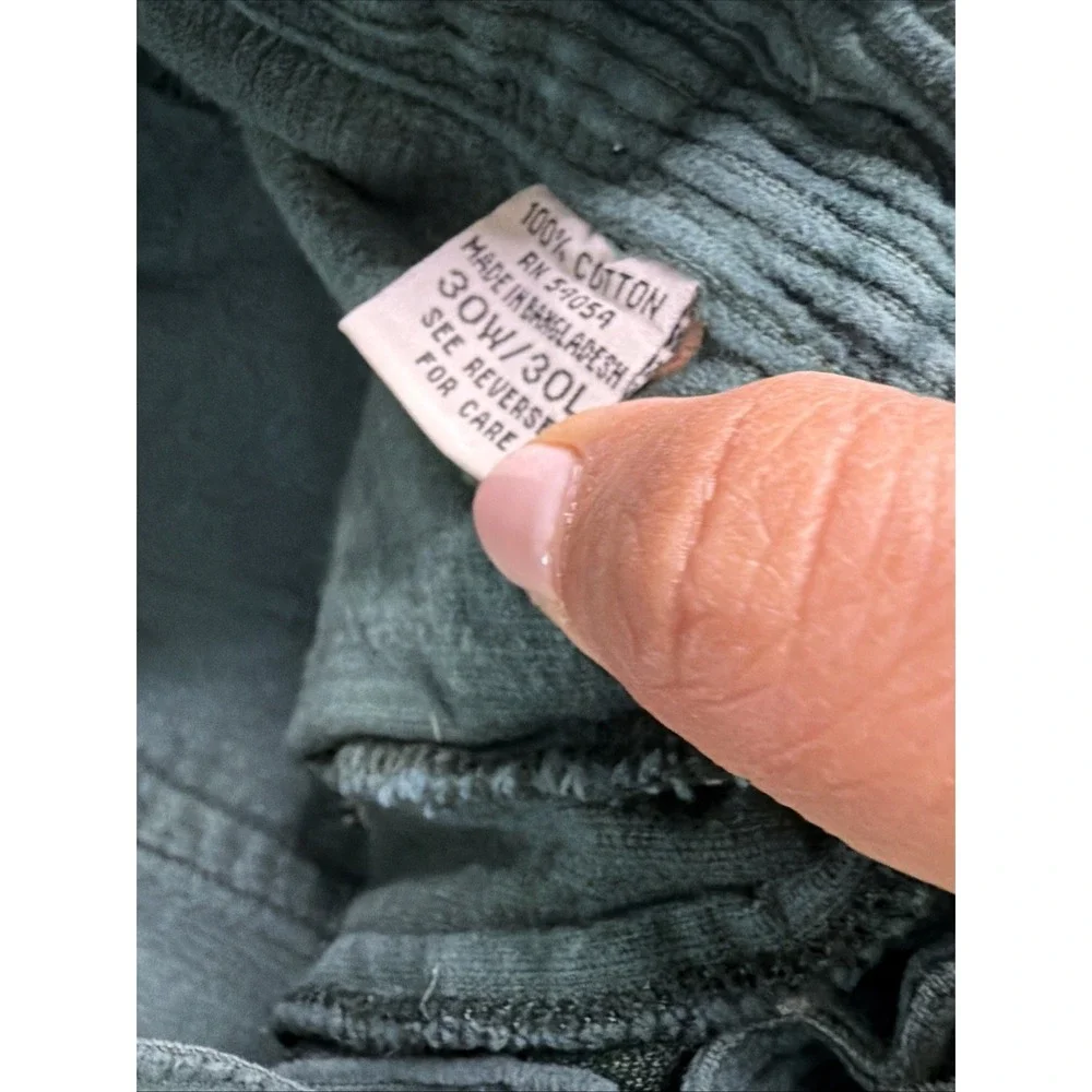 Vintage Bugle Boy New Denim Basics Loose Fit Green Corduroy 30x30 Pants